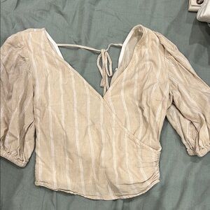 Abercrombie Beige Striped Top